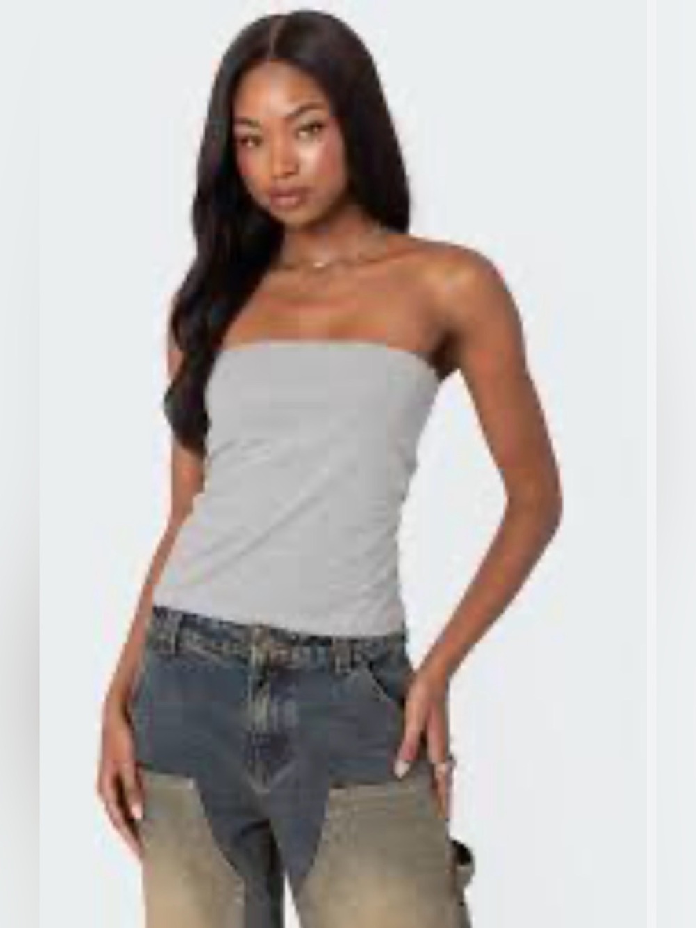Edikted built in bra Light Gray Tube Top size Small S